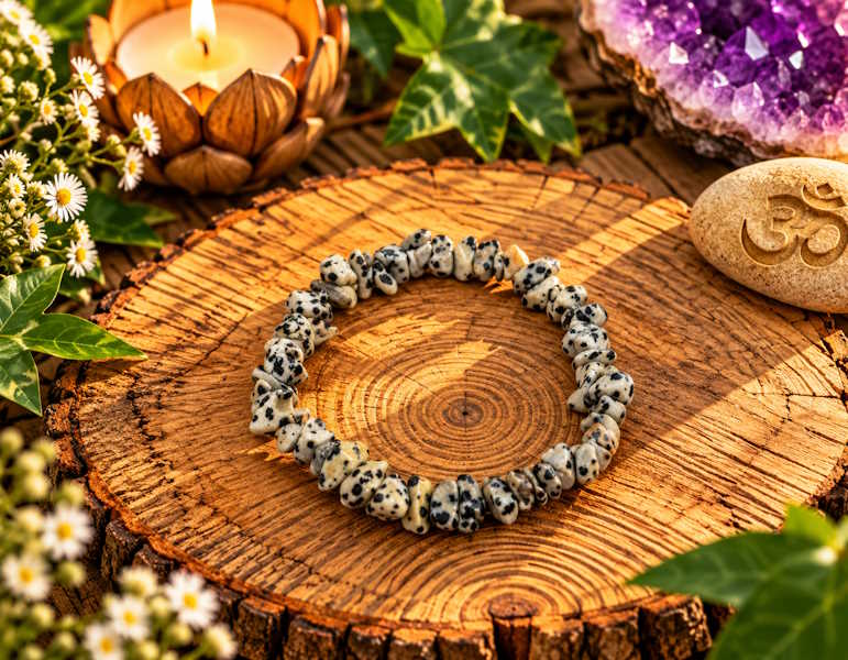 Pulsera chip Jaspe Dalmata